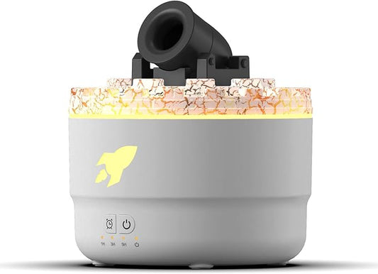 USB Fragrance Diffuser, Spiting Smoke Rings Design Cool Mist Humidifier Scent Machine for Home Bedroom Car Office Room (White)
