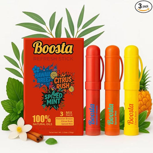 Nasal Inhaler Stick - Natural Oils Vapor Menthol Inhaler Energy & Focus Herbal Diffuser Pen - Non-Medicated Natural Eucalyptus Aromatherapy for Nasal Congestion Relief, Mixed 3-Pak