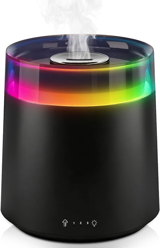 Humidifiers for Bedroom Home,3L Top Fill Cool Mist Humidifier for Baby Nursery,Essential Oil Diffuser for Large Room,3 in 1 Quiet Ultrasonic Humidifier for,Office,Plant,Nursery,BPA FREE(Black)