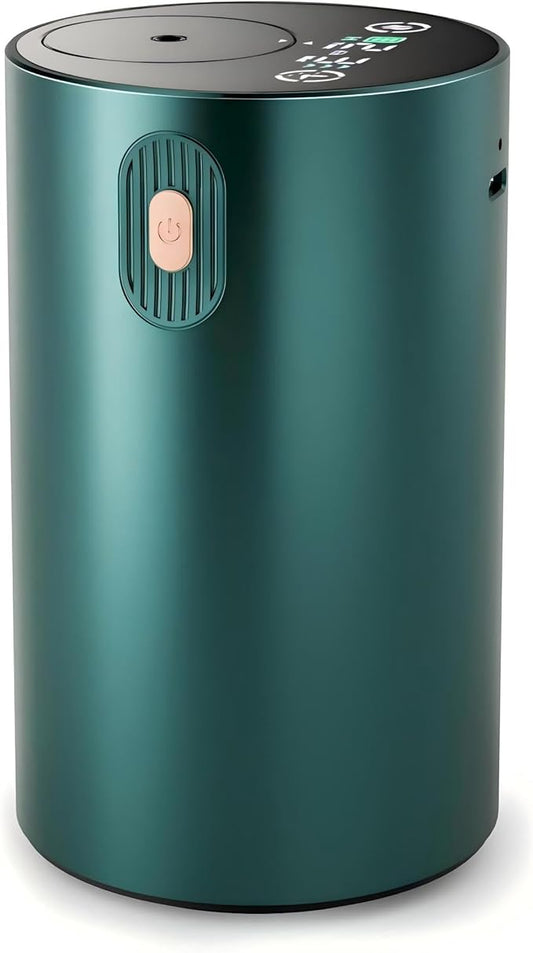 JUANANIUG Waterless Essential Oil Diffuser Portable: Rechargable Aromatherapy Diffuser for Car and Home - 4 Concentration Adjustments and Timers - Gifts for Valentine’s Day (Dark Green)