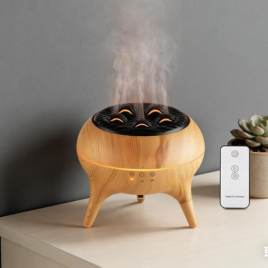 Essential Oil Diffuser 350ml, Essential Oils Large Room, Ultrasonic Aroma Diffuser with Remote Control,Timer, 7Colors Light Humidifier for Bedroom Home Office Hotel (Wood)