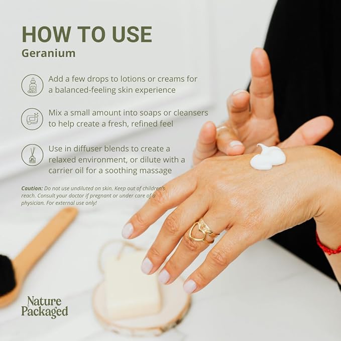 Geranium Essential Oil - Direct from Egypt Nile Delta - Pure Essential Oils for Body, Skincare & Balance - Natural Aceite de Geranio - 100% Pure Therapeutic Grade (15ml)