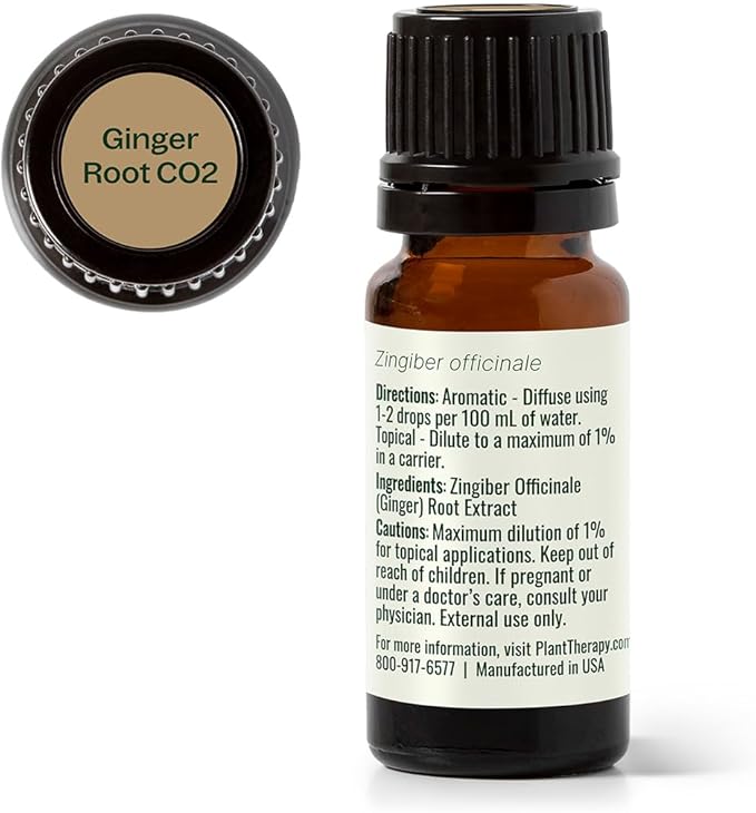 Plant Therapy Organic Ginger Root CO2 Essential Oil 10 mL (1/3 oz) 100% Pure, Undiluted, Natural Aromatherapy