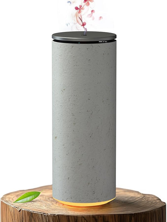 Cooper Bliss Waterless Diffuser for Essential Oils, Pure Aroma Zero Water, Cordless 10-hr Battery Operated Oil Diffuser Machine, Adjustable Scent & Timer, Ambient Light, 100% Bio-Fiber Wood (White)