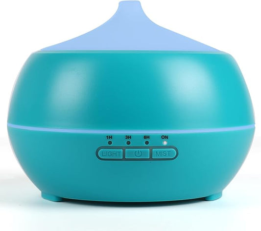 HAPPTWS 500ML Essential Oil Diffuser - BPA Free Ultrasonic Aromatherapy Diffuser, with 7-Color Lights Waterless Auto Shut Off for Home、Room、pet Room - Blue