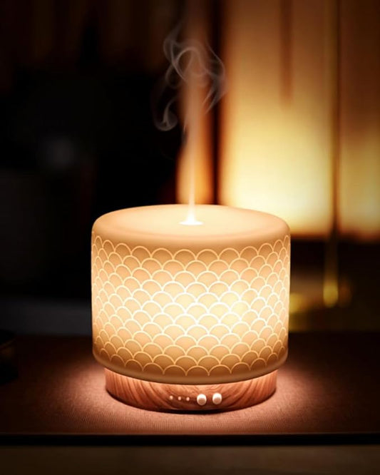 280ml Ceramic Ultrasonic Aromatherapy Diffuser | Cool Mist Humidifier for Large Rooms, Auto Shut-Off, Quiet Sleep Mode & 3 Timer Settings – Ideal for Home, Office, Spa, Yoga, and Bedroom