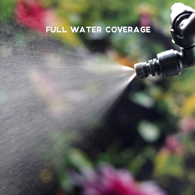 VEXPLO Reptile Mister Nozzles 360 Degree Adjustable Reptile Fogger Mist Sprinkler, Four-Head Black Misting Spray Nozzles for Aquarium Rainforest