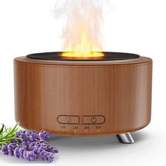 Essential Oil Diffuser for Home, 500 Aromatherapy Diffuser Oil Machine for Office Room Yoga, Aroma Diffuser with Auto-Off Function, 9 Colors LED Night Light, Dark Wood