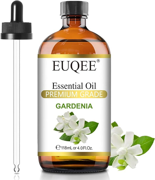 EUQEE 118ml Gardenia Essential Oil, Pure & Premium Grade Aromatherapy Oil Great for Diffuser, DIY Soap, Candle Making, Skin Care, Natural Gardenia Oil Floral Aroma for Mood (4Fl. OZ)
