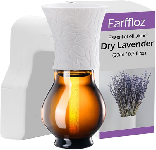 Plug-in Air Freshener Lavender Essential Oil and Wall Plug Diffuser Starter Kit Non-Toxic Relax Room Scent for Home Office Smell Good 30 Days (Polarized Warmer + Oil 20ml)