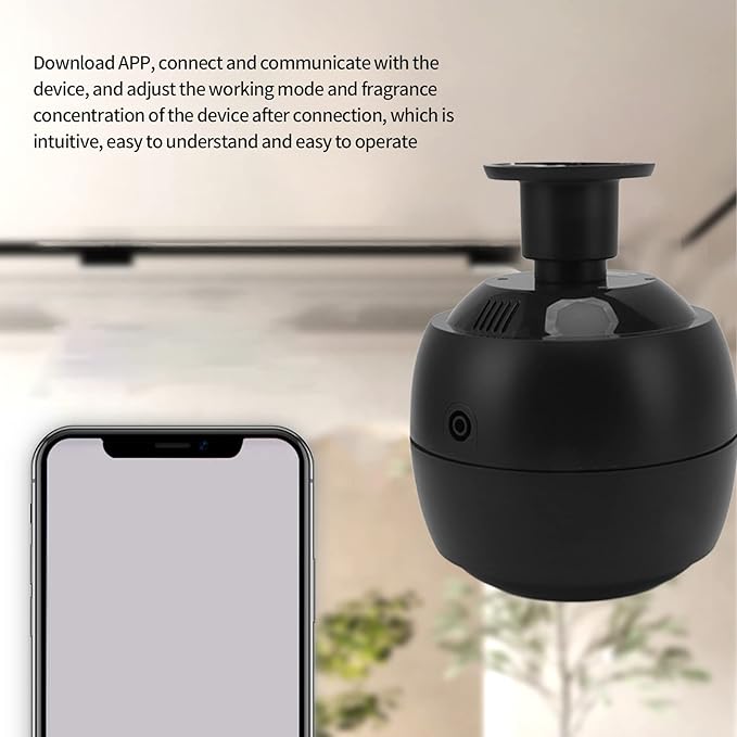 Aromatherapy Essential Oil Diffuser, Ceiling Mounted BT Aromatherapy Humidifier, Electric Scent Diffuser for Home, Hotel Lobby, Large Room (Black)