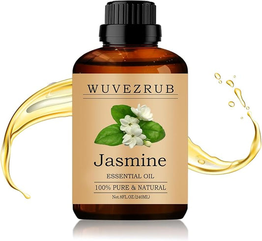 Jasmine Essential Oil 240ML - 100% Pure and Natural Oils for Aromatherapy Diffuser - 8 Fl Oz/Jasmine
