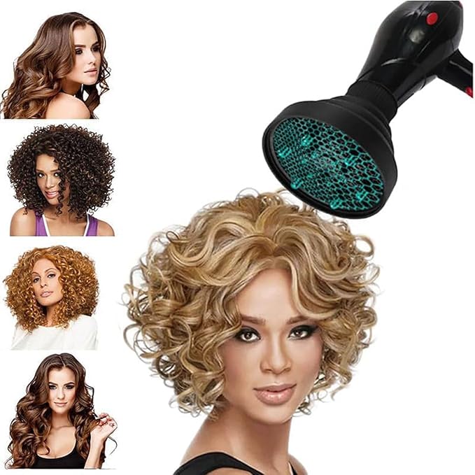 Collapsible Hair Dryer Diffuser Fit 1.57’’-1.96’’(4-5cm) Round Nozzle, Travel Hair Curly Difusor Attachment, Portable Silicone Diffuser for Hair Dryers, Salon Home Hair Blow Dryer Diffuser (Black)
