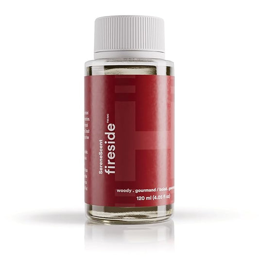 Homedics SereneScent Waterless Diffuser Oil Refill — Fireside (120ml). Clean, Safe & Moody Smoked Woods Fragrance. Compatible with SereneScent Diffusers. Easy Twist Plug & Play.