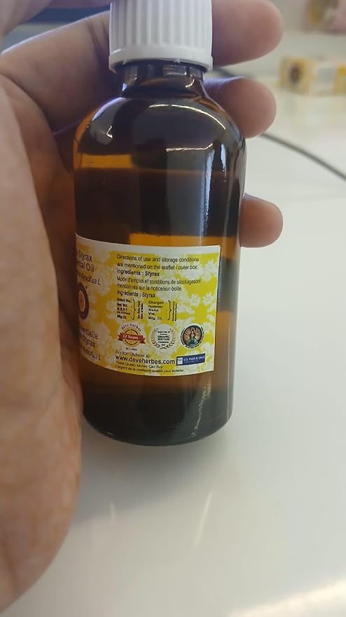 Deve Herbes Pure Styrax Essential Oil (Liquidambar styraciflua L) Steam Distilled 50ml (1.69 oz)