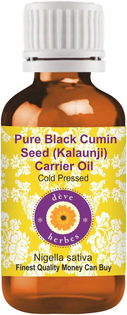 dève herbes Pure Black Seed (Kalaunji) Carrier Oil (Nigella Sativa) Cold Pressed 50ml (1.69 oz)