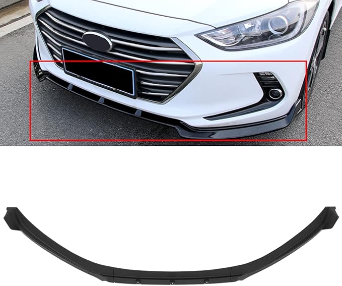 SCITOO Plastic Front Lip Spoiler Fits for 2017-2018 for Hyundai for Elantra Matte Black Front Bumper Lip