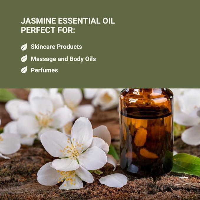Jasmine Essential Oil - Direct from Fridal Egypt - Steam Distilled - Aceite de Jazmín for Aromatherapy, Massage, Diffuser, DIY Candle and Soap Making - 2 lbs