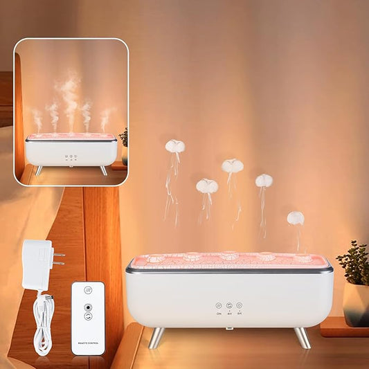 300ML Dynamic Jellyfish Diffuser: 5 Rings Dynamic Sound Pickup - Essential Oil Scent Volcano Diffuser Low Noise for Bedroom Office Hotel - Aromatherapy Aroma Humidifiers