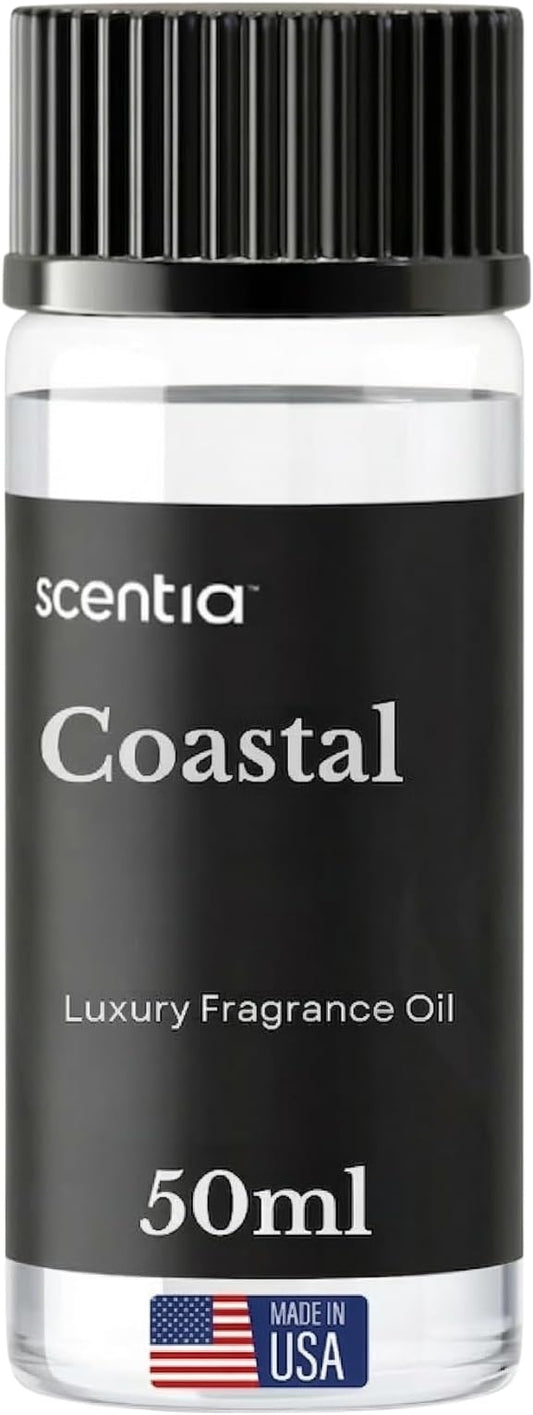 Scentia Coastal (Cabana) Hotel Scent Diffuser Oil – Luxury Fragrance Inspired by 5-Star Spa – 50 mL – Jasmine, Bergamot & Sea Breeze Essential Oil Blend for Home, Office & Aromatherapy Diffusers