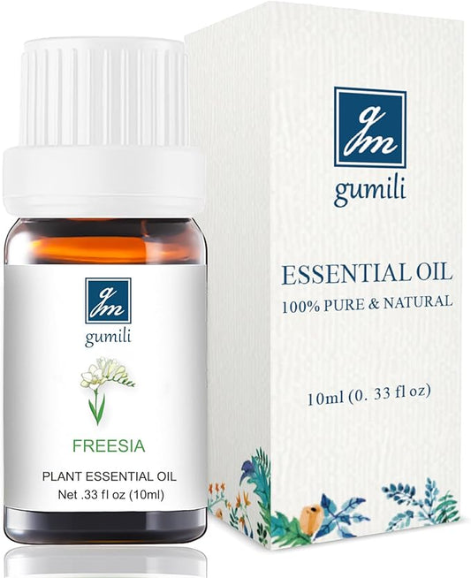 GM Gumili Freesia Essential Oil - Pure Natural Fragrance for Aromatherapy, Perfume Making, Candles, Soap, Room Spray, Diffuser Blends - Organic, 10mL Undiluted