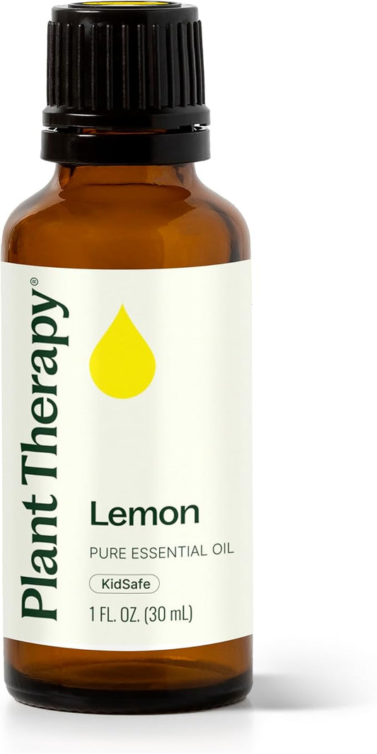 Plant Therapy Lemon Essential Oil for Diffuser 30 mL (1 oz) 100% Pure, Undiluted, Natural Aromatherapy, Lemon Oil for Skin & Cleaning, Therapeutic Grade
