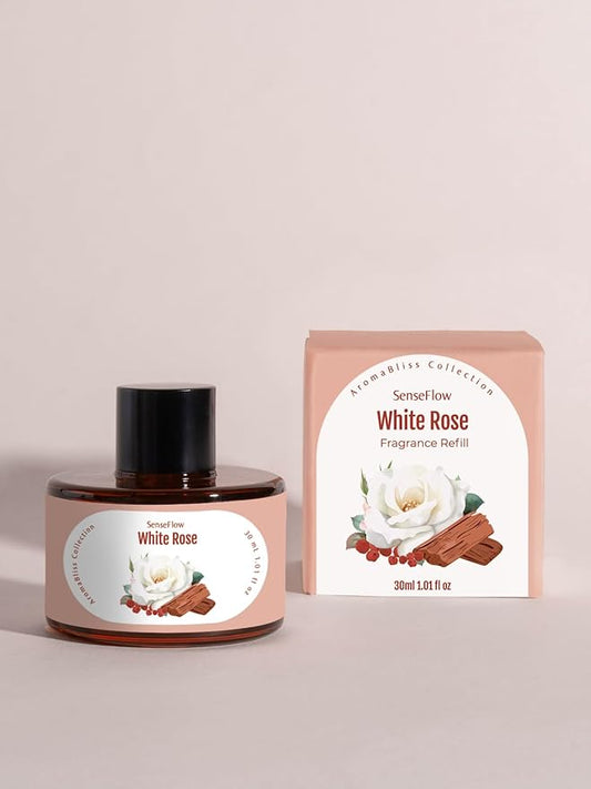 Essential Oil Refill 1.02oz/30ml for SF101/SF101S Waterless Aromatherapy Diffuser, Covers 1000 Sq Ft, 120-Day Natural Scent 1 Pack,White Rose