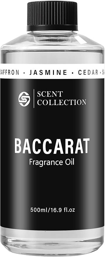 Luxury Hotel Scent Baccarat 500ml/16.9Fl oz Waterless Essential Oil NYC Hotel Scent Experience – Long Lasting Refill for Large Room & Home - Signature Saffron Cedar