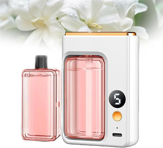 Automatic Aromatherapy Diffuser, Wall Mounted Essential Oil Diffuser, Intelligent Electric Aromatherapy Diffusers for Homee, Rechargeable 5 Mist Modes Aromatherapy Diffusers (Gardenia)
