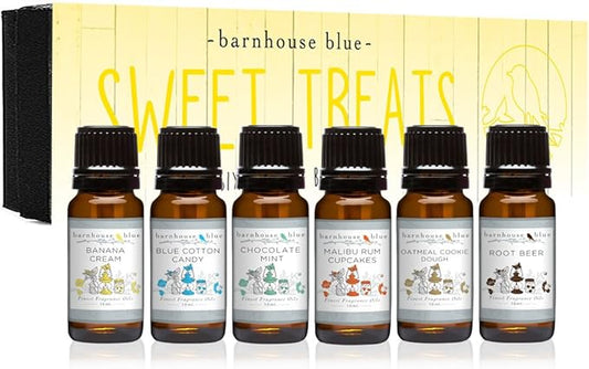 Barnhouse Blue Sweet Treats 6 Packs Gift Set Premium Fragrance Oil - for Candle, Soap Making, Aromatherapy, Diffusers, Home Care, & Humidifiers