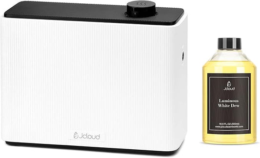 JCLOUD Smart Scent Air Machine 1000ML, Hotel Scent Diffuser Cover Up to 4500 Sq. Ft., White & Luminous White Dew Diffusers Oil 500ML - Inspired by The Westin Hotel Scent