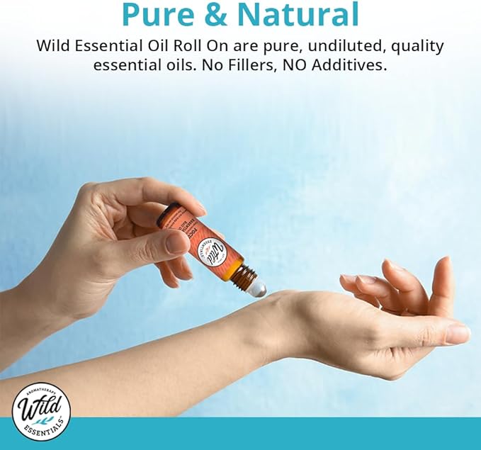 Wild Essentials Sweet Dreams Essential Oil Roll On, 10ml for Sleep, Restless Legs, Made with 100% Pure, Premium Grade Essential Oils and Organic Jojoba Oil, Ready to Use, Moisturizer, All Natural