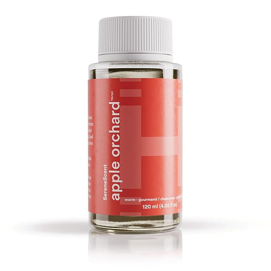 Homedics SereneScent Waterless Diffuser Oil Refill — Apple Orchard (120ml). Uplifting Home Fragrance. Compatible with SereneScent Diffusers. Easy Twist Plug & Play.