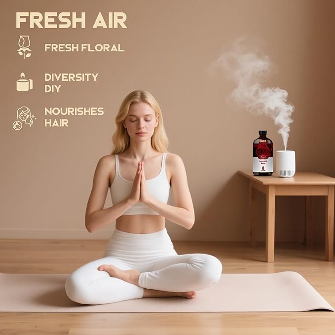 Rose Essential Oil – MLYNKL Rose Oils 8.33 fl oz for Diffusers, Humidifiers, Massage, DIY Candles, Soap, Cleaning, Home, Yoga, Office, Gifts - 250 ml