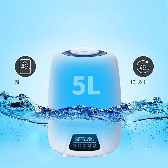 5L Bedroom Humidifier Oil Diffuser Quiet Humidifiers for Home Large Room with Adjustable 360° Rotation Nozzle, Auto Shut-Off, Knob Adjustment Mist Humidifier