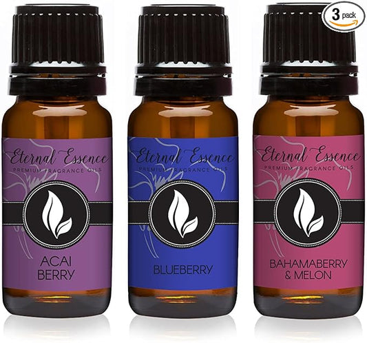 Eternal Essence Oils - Trio (3) - Acai Berry, Bahama Berry & Melon & Blueberry - Premium Fragrance Oil - 10ML
