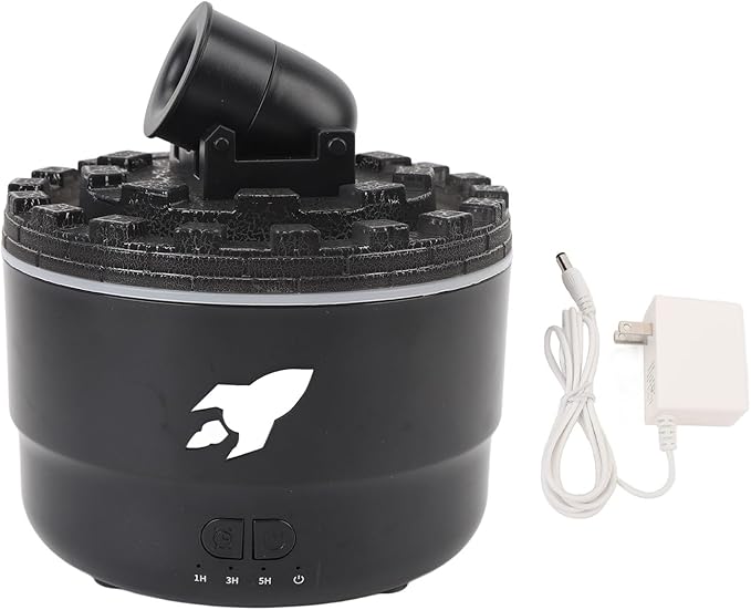 Volcano Humidifier, 200mL Low Noise RGB Light Ultrasonic Oil Diffuser with Auto Shut Off Turret Design Volcano Diffuser Humidifier with Timer Mode for Home Bedroom Office