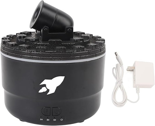 Volcano Humidifier, 200mL Low Noise RGB Light Ultrasonic Oil Diffuser with Auto Shut Off Turret Design Volcano Diffuser Humidifier with Timer Mode for Home Bedroom Office