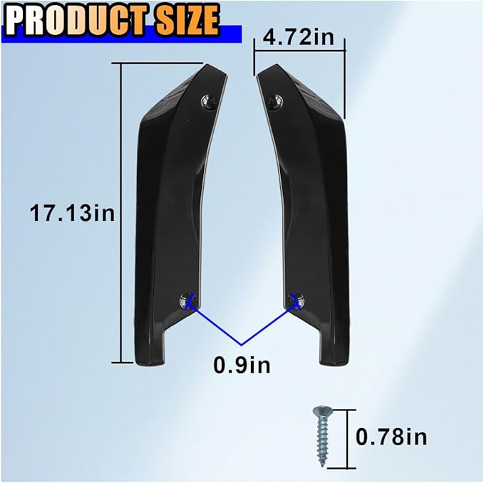 2PCS Universal Car Rear Bumper Lip Splitter Canard Diffuser - Side Fin Fenders Skirt Protector Exterior Decoration Trim for Car (Black)