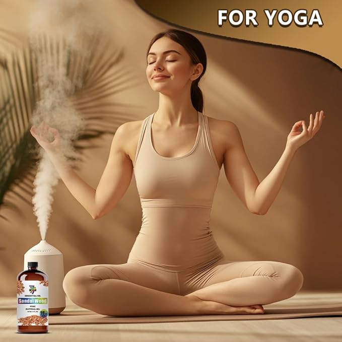 Sandalwood Essential Oil - GV77ZF Sandalwood Oils for Diffusers, Humidifiers, DIY Candles, Soap, Cleaning, Home, Office, Yoga, Massage, Gifts - 16 fl oz (480 ml)