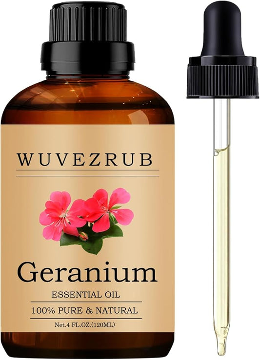 Geranium Essential Oils, 120ML Pure and Natural Essential Oil for Aromatherapy Diffuser - Geranium /4 Fl Oz