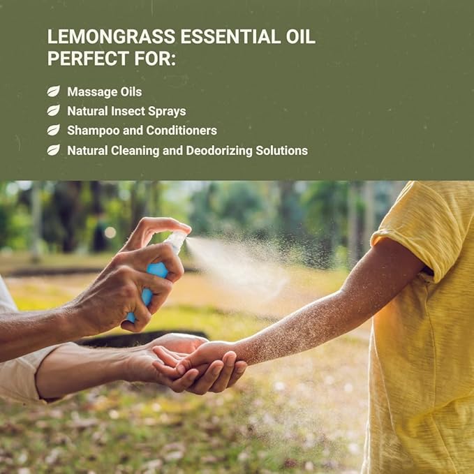 Lemongrass Essential Oil - Natural Aceite de Hierba Limón from Norex Flavours India - Lemongrass Essential Oils for Hair, Aromatherapy and Massage (15ml)
