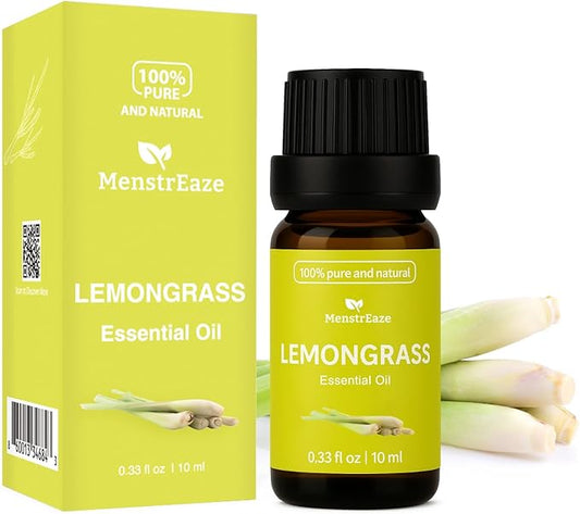 Lemongrass Essential Oil, 100% Natural & Pure, High Potency Lemongrass Oil for Skin, Hair, Aromatherapy Oils, Candle Making, Therapeutic Grade for Wellness & Comfort, Bright & Zesty Scent, 10ml
