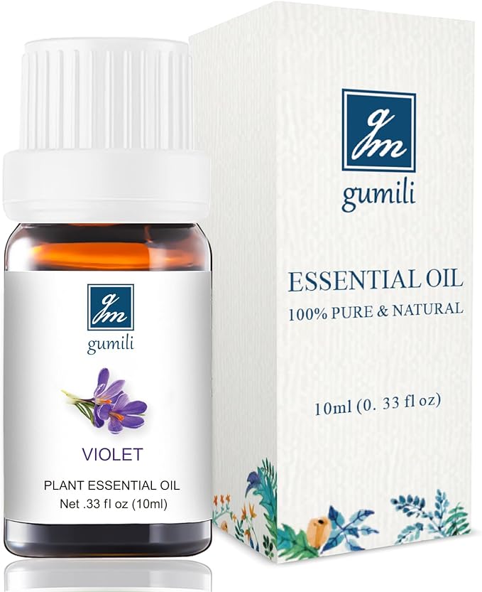 GM Gumili Violet Essential Oil - Pure Natural Fragrance for Aromatherapy, Perfume Making, Candles, Soap, Room Spray, Diffuser Blends - Organic, 10mL Undiluted