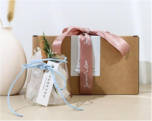 Himalayan Salt Stone Diffuser DIY Kit, Natural Crystal Aromatherapy with Essential Oil, Salt and Stone Gift Set for Home Decor, Eco-Friendly Air Freshener for Bedroom Office Wellness(White)