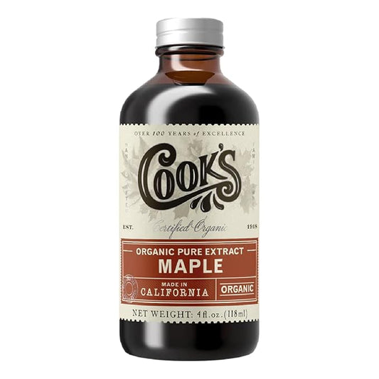Cook's, Organic Maple Extract, from Vermont's Maple Trees, for Baking, Making Maple Syrup, and Cooking, 4 oz