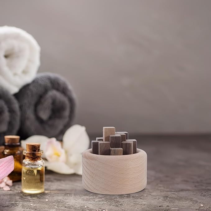 Natural Woodpile Shape Diffuser Ornament for Home and Office Aromatherapy Beech Wood Essential Oil Diffuser Decoration Relaxing Scent Enhancer for Living Bathroom Yoga and