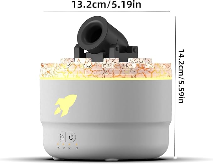 Cannon Blast Aroma Humidifier, Silent Turret Diffuser With 7 Colors for Home, Bedroom - Yellowcane
