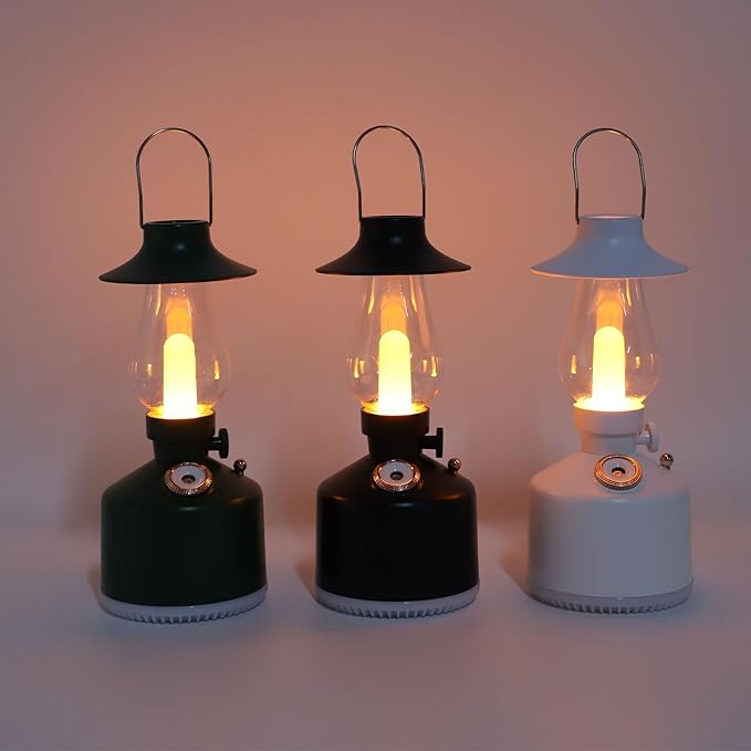 Vintage Humidifier, Essential Oil Diffuser, USB Rechargeable, Portable Lamp Humidifier, for Home Bedroom Camping (White)