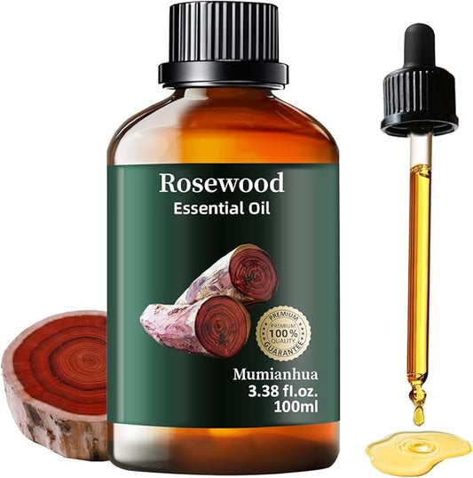 Rosewood Essential Oil for Outdoor Shield, Natural Protective Barrier, Sweet Woody Aroma for Reed Diffuser, Spray, Skin & Hair Care, DIY Blends, Candle, Soap, Making, DIY, Massage 3.38 Fl Oz